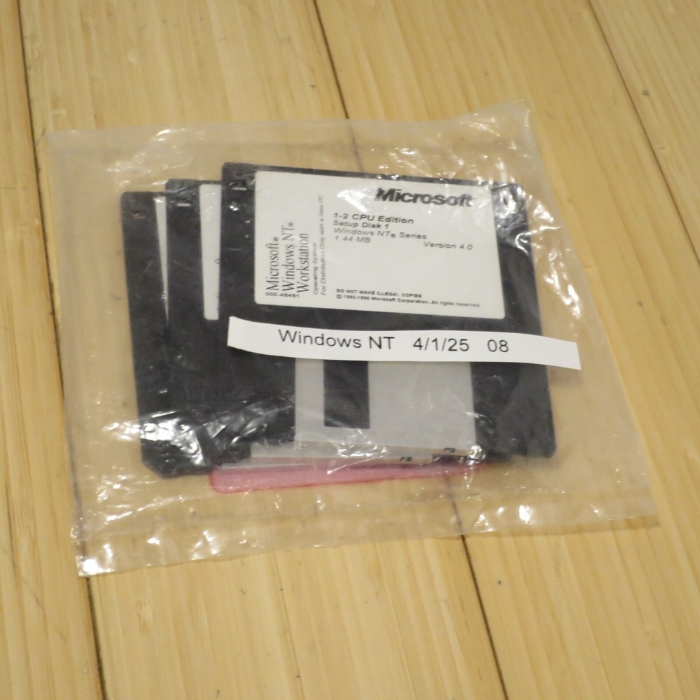 Microsoft‎ Windows NT 4.0 Workstation 1-2 CPU 3.5 in. Floppy Setup Disk Set - 08